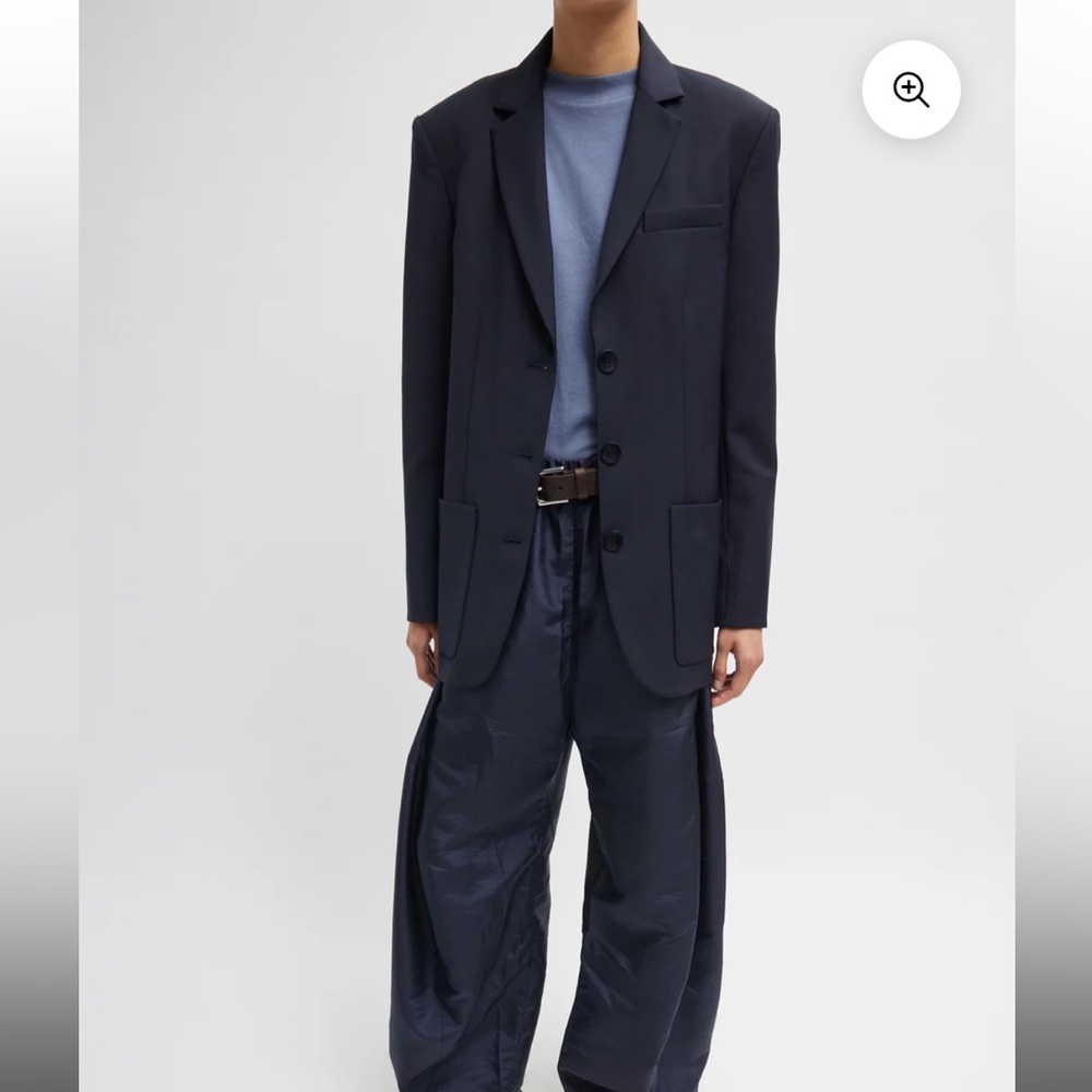 Tibi Tropical Wool Max Blazer - 8 Black